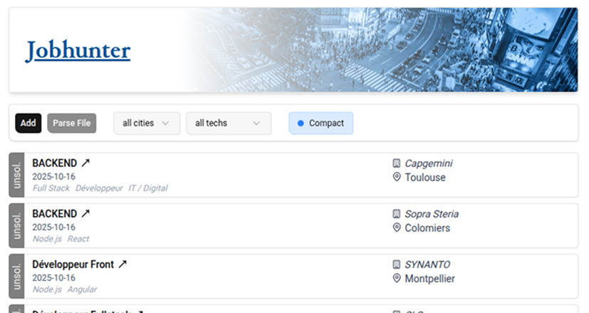 jobhunter screenshot